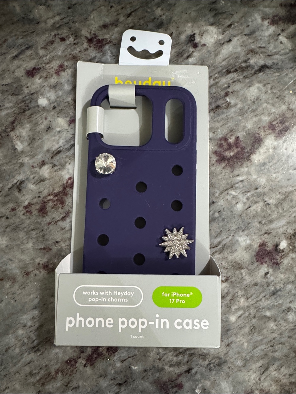 NEW heyday Purple Phone Pop-In Case with Charms for iPhone 17 Pro